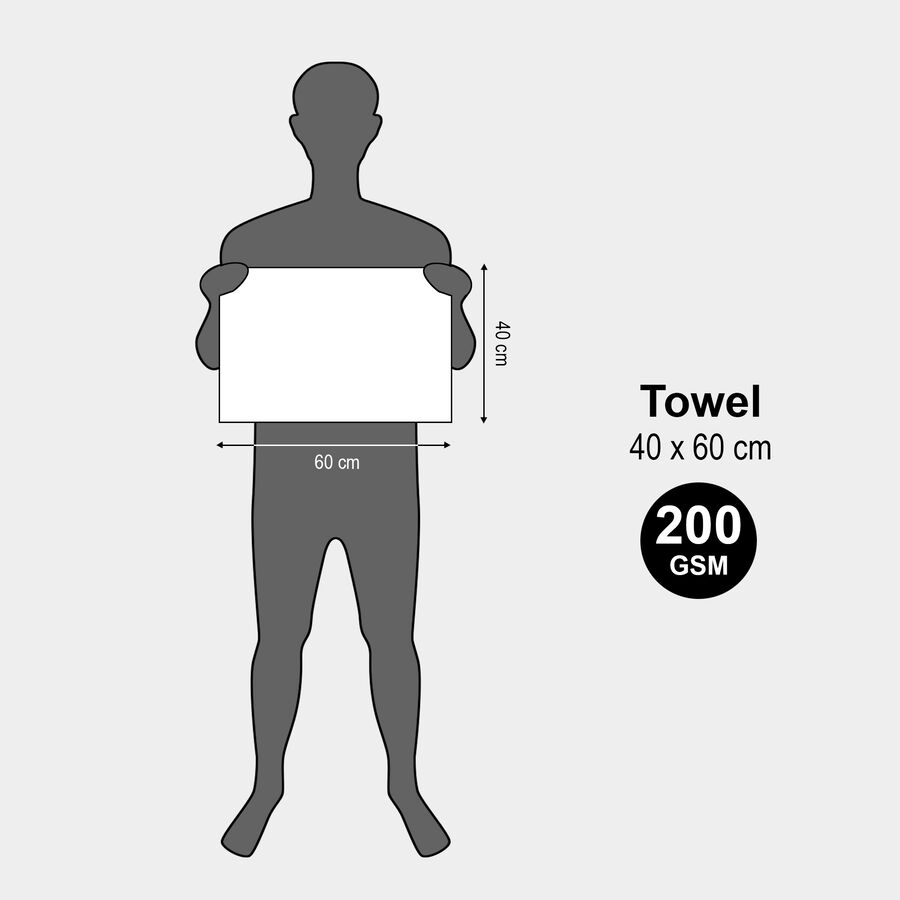 Cotton Hand Towel, 200 GSM, 40 X 60 cm, , large image number null