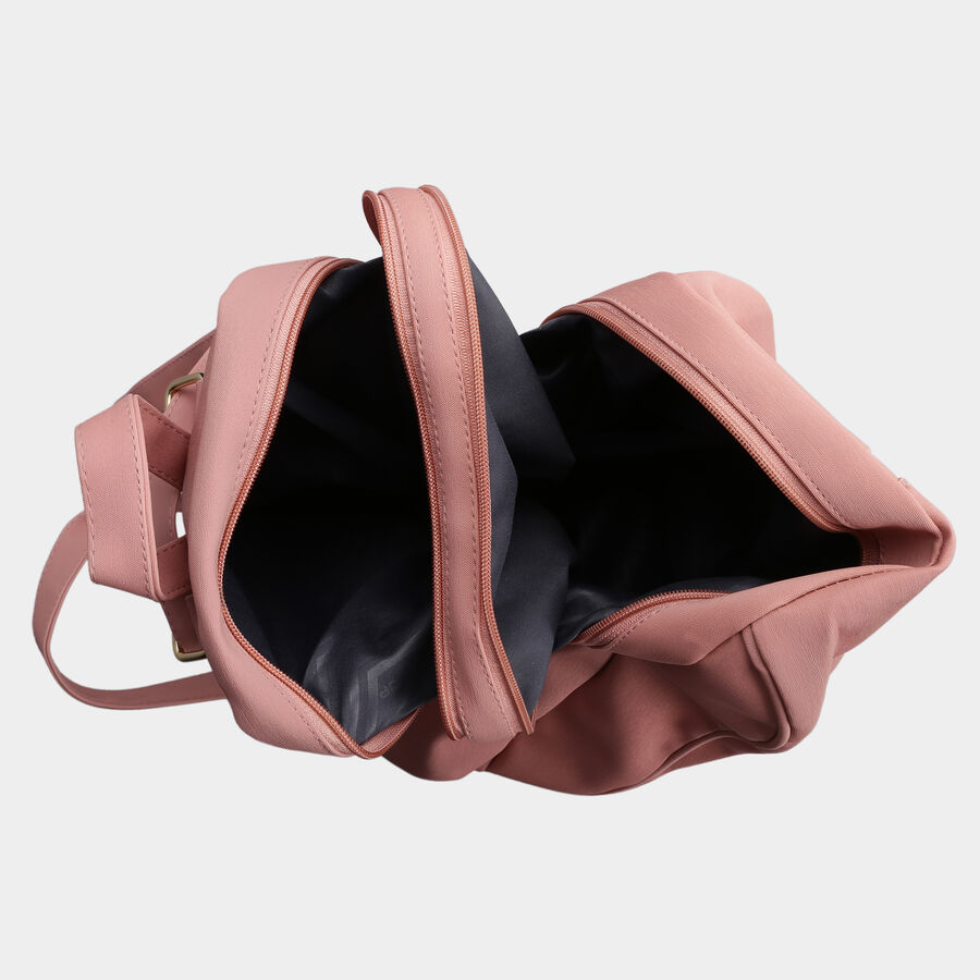Women's 2 Compartment Solid Polyurethane Backpack, , large image number null