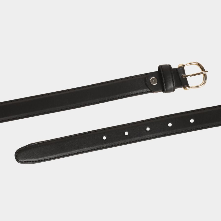 Women's Black Polyurethane Belt, , large image number null
