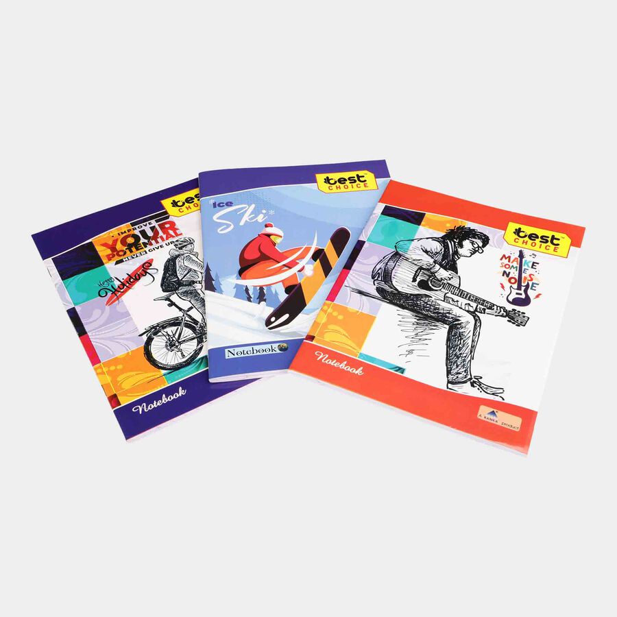 128 Page Ruled Notebook, Set of 3, , large image number null