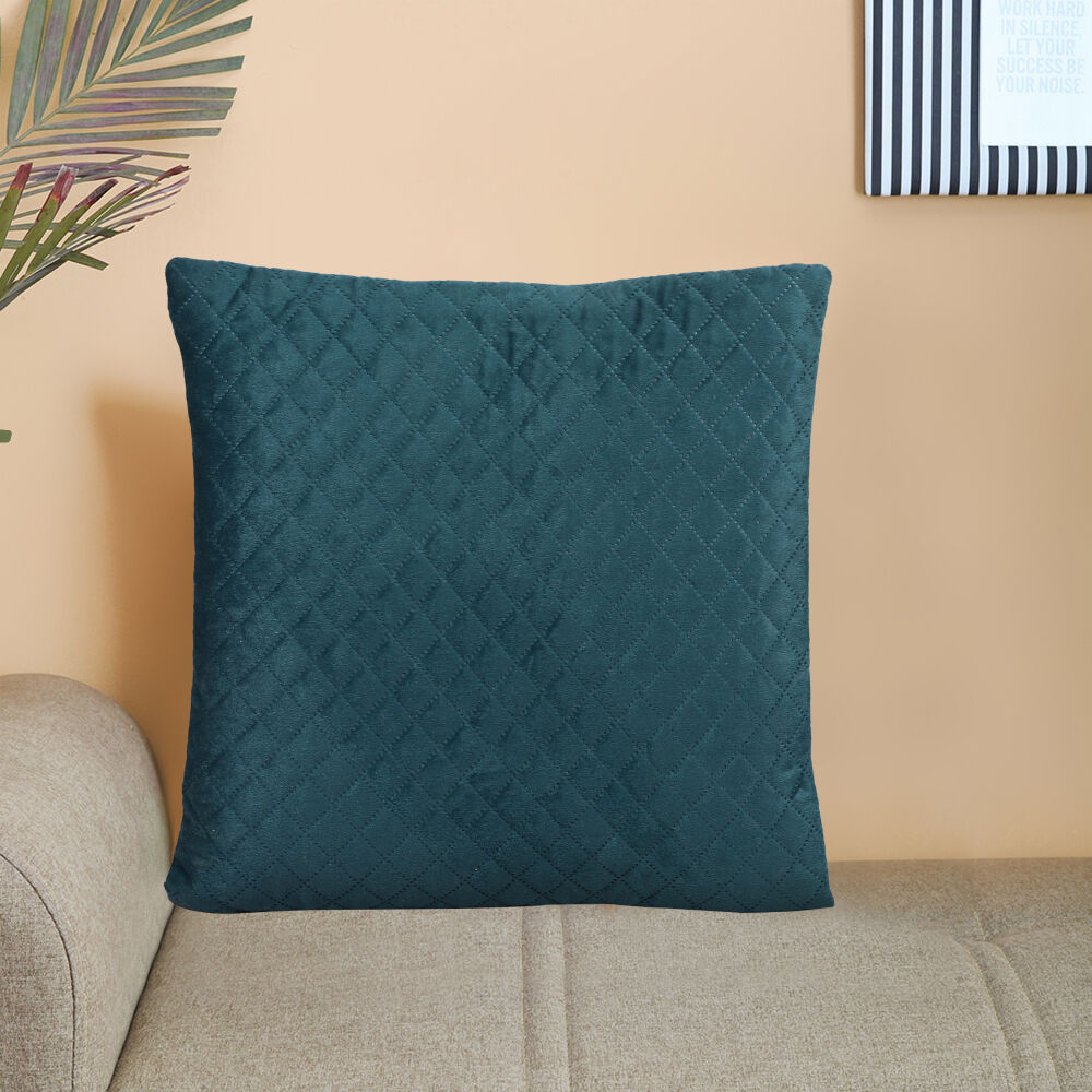 Home Beautiful                         Teal Blue Polyester Cushion Cover