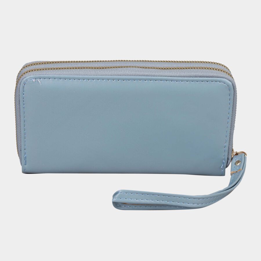 Women's Blue Polyurethane Clutch Bag, , large image number null