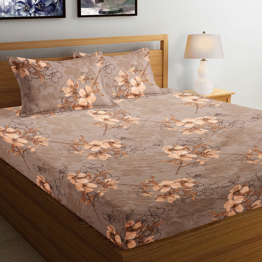 120 GSM Brown Microfiber Double Bedsheet, , large image number null