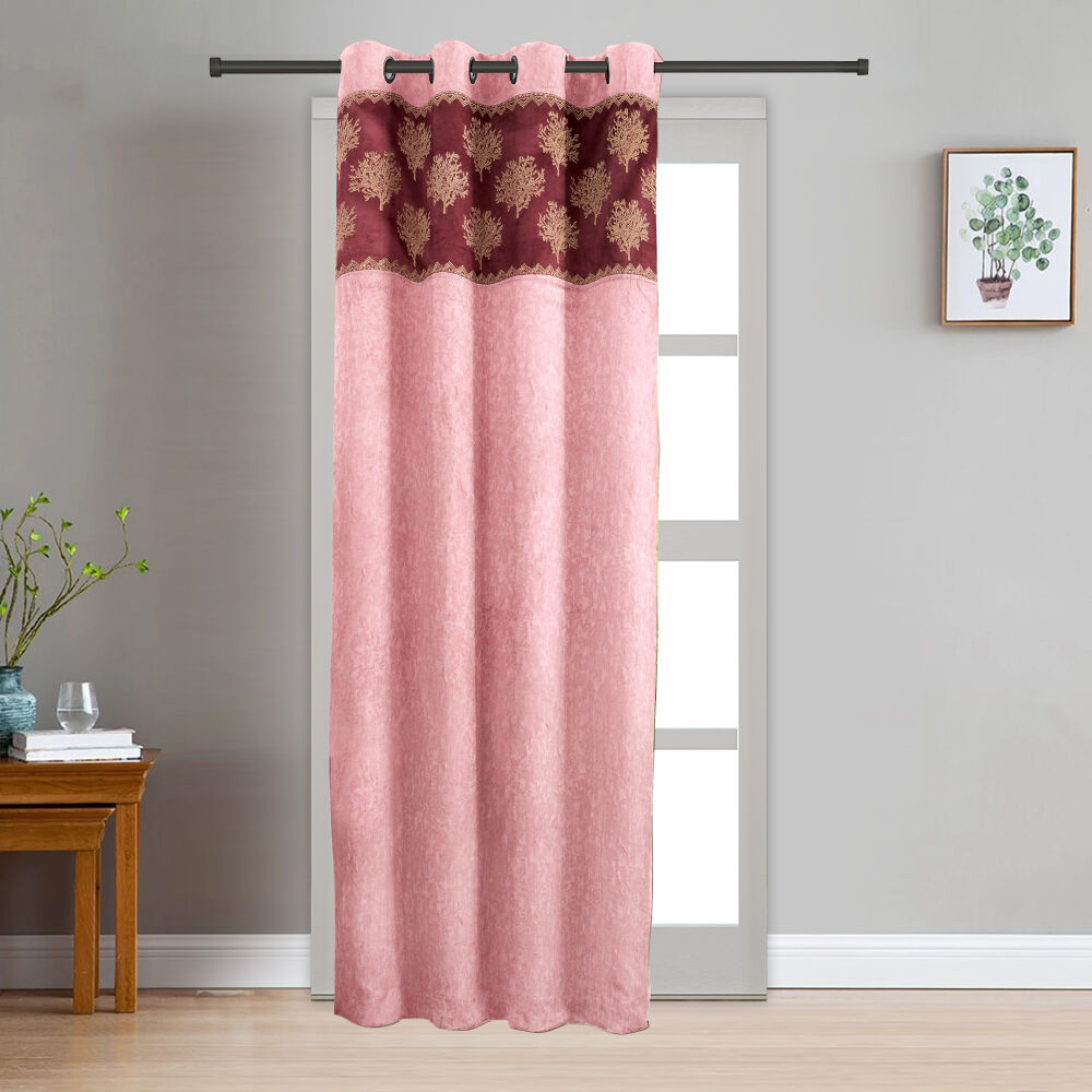 Home Beautiful                         7 ft. Pink Polyester Curtain
