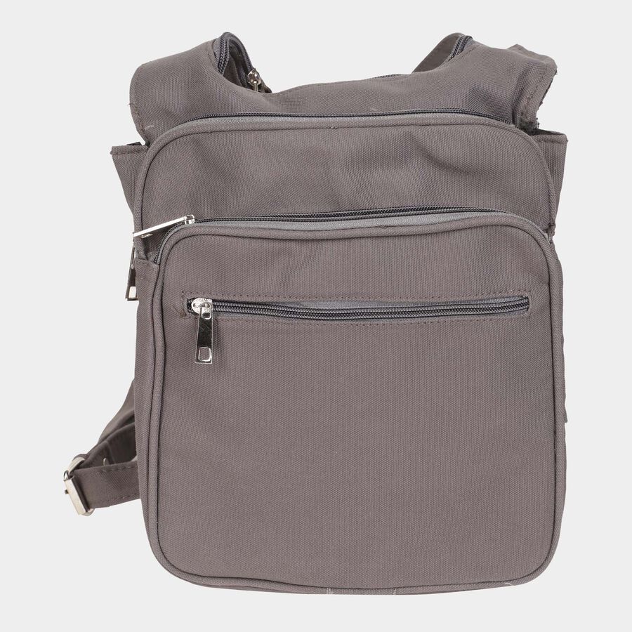 Men's Grey Canvas Sling Bag, , large image number null