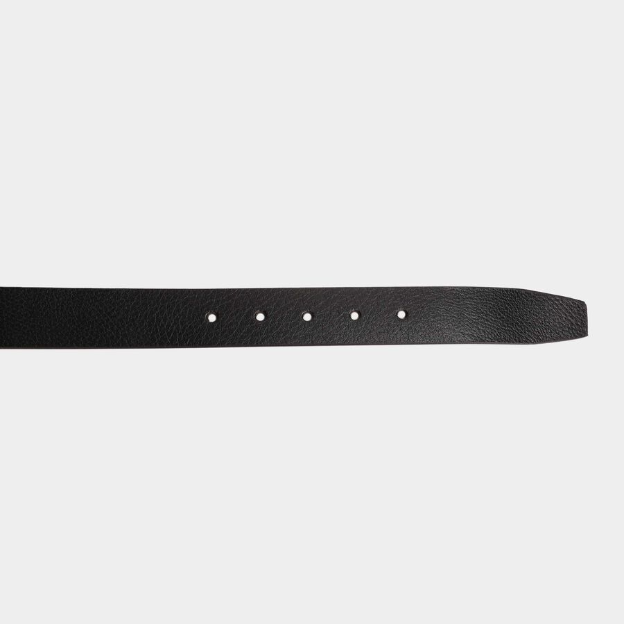 Men's Black Leather Casual Belt, , large image number null
