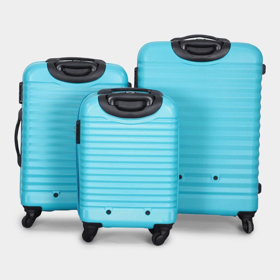 4-Wheel Light Blue Polypropylene Hard Case Trolley, Small + Medium + Large, , large image number null