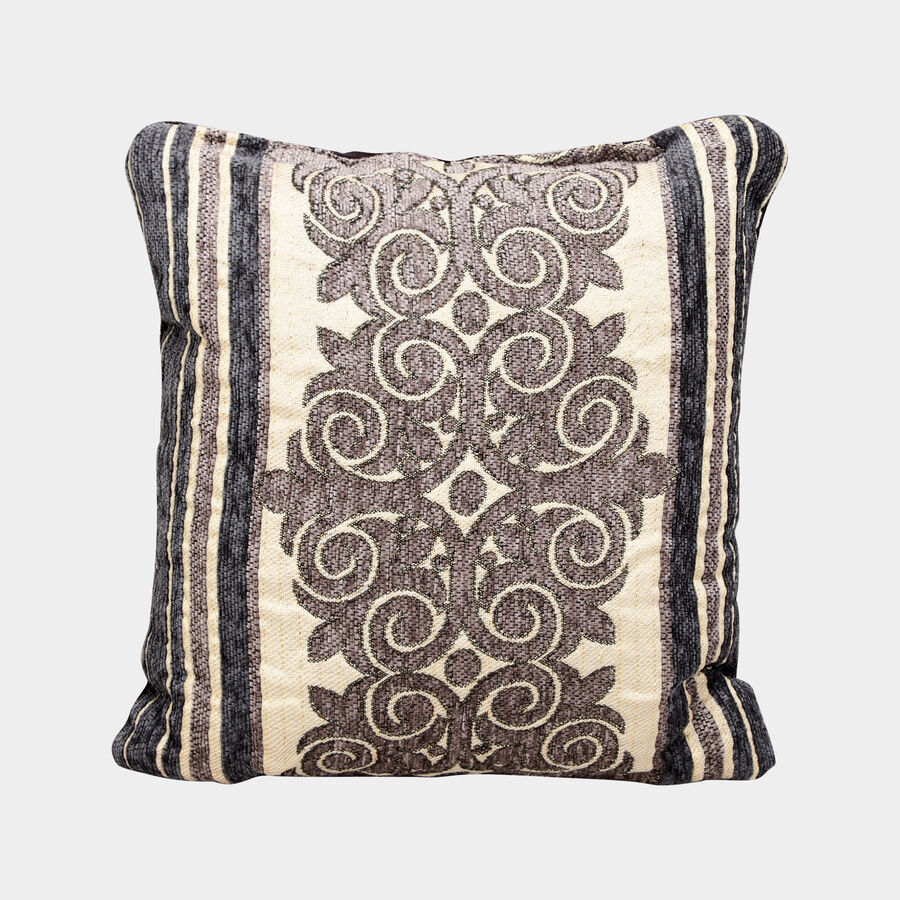 Neutral Jacquard Textured Decorative Cushion, , large