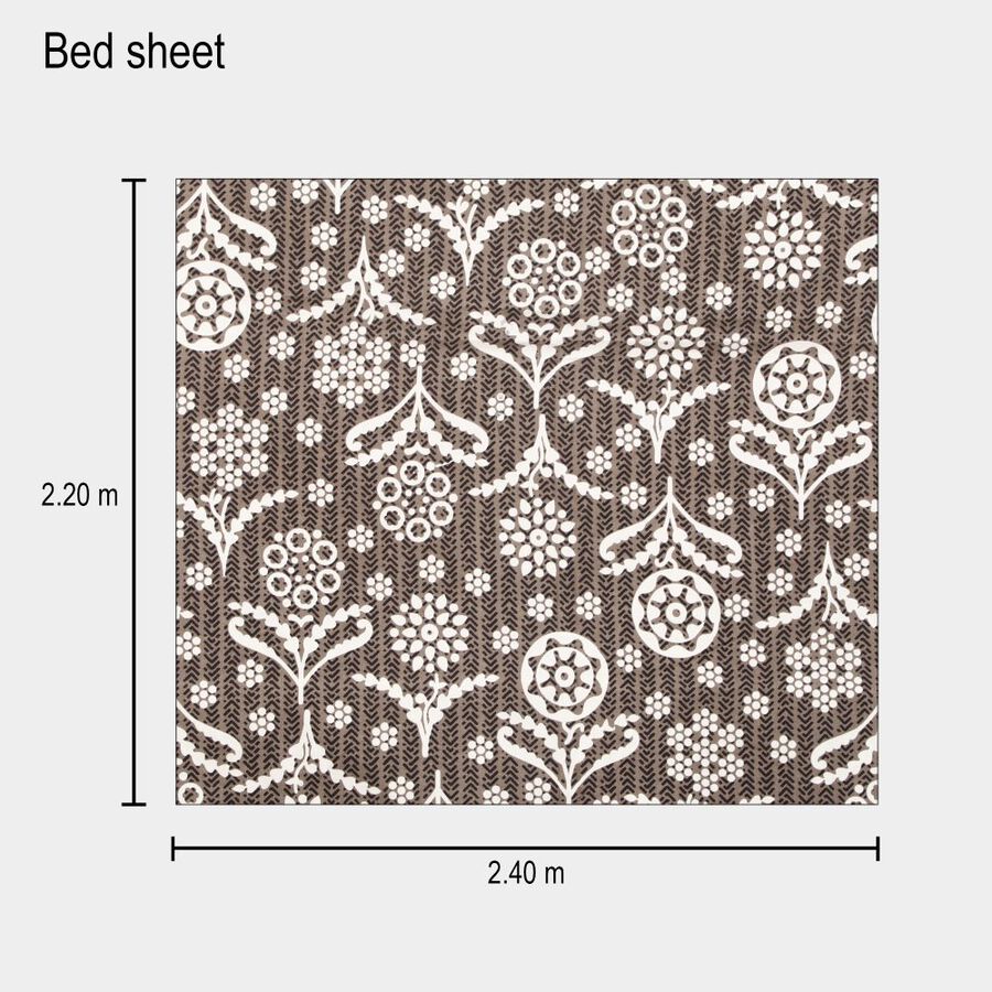 Grey Microfiber Double Bedsheet with Pillow Cover, , large