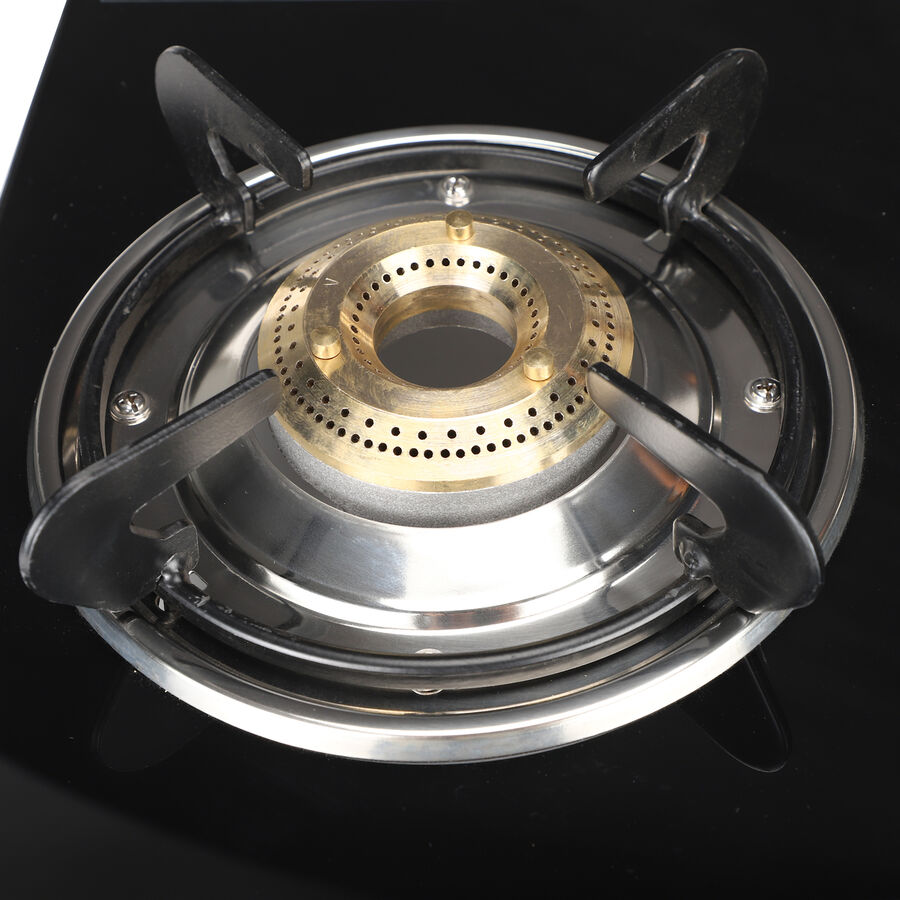 LPG Gas Stove 3 Burner Glass Top, 1 star BEE rating, , large