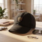 Men's Black Fabric Cap, , small