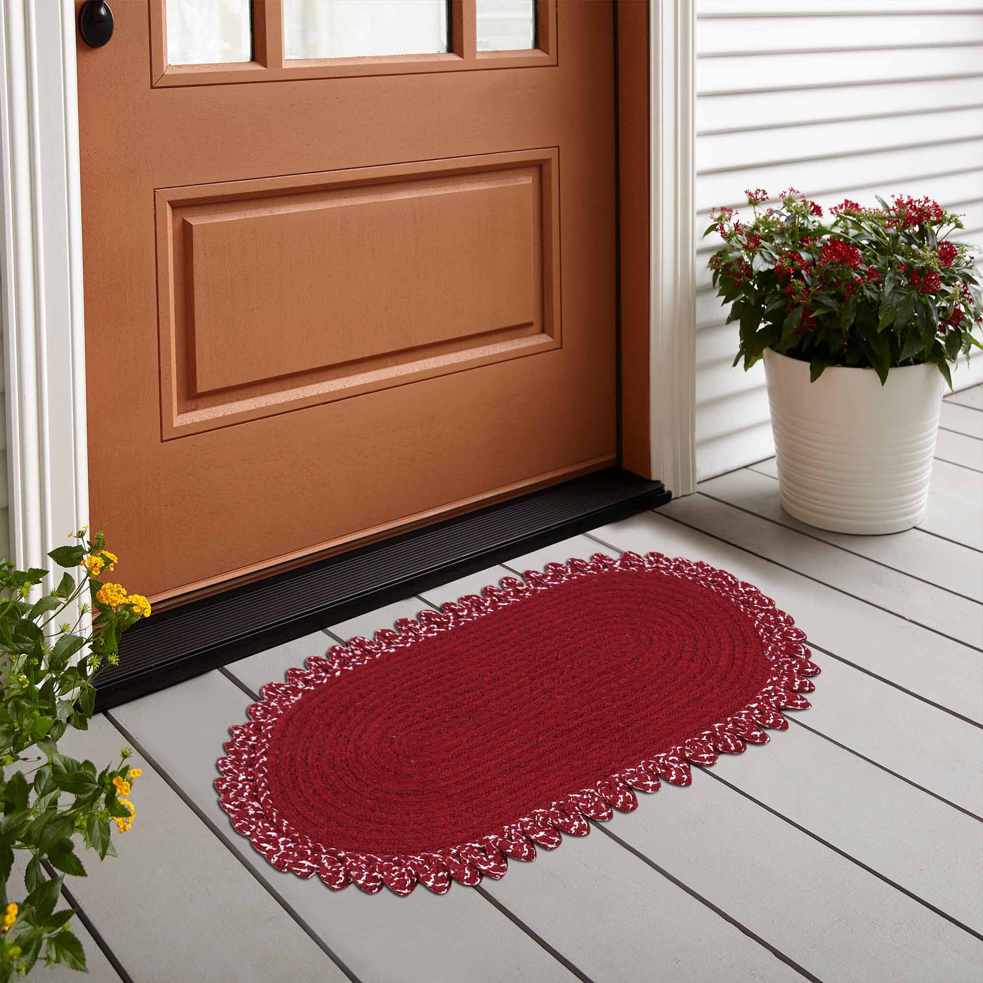 Home Beautiful                         Maroon Polyester Door Mat