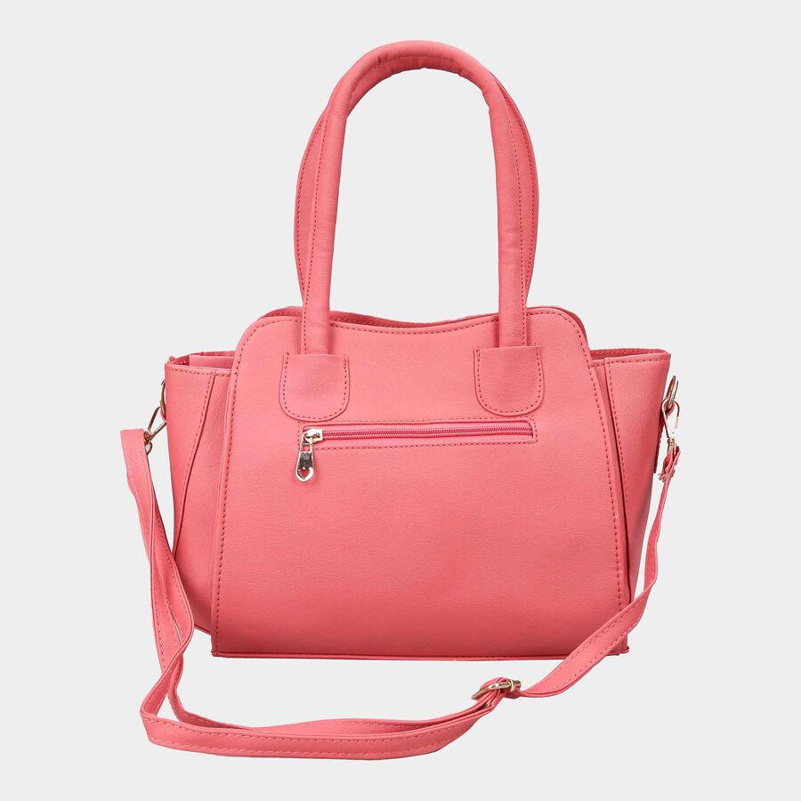Women's Peach Polyurethane Tote Bag, , large image number null
