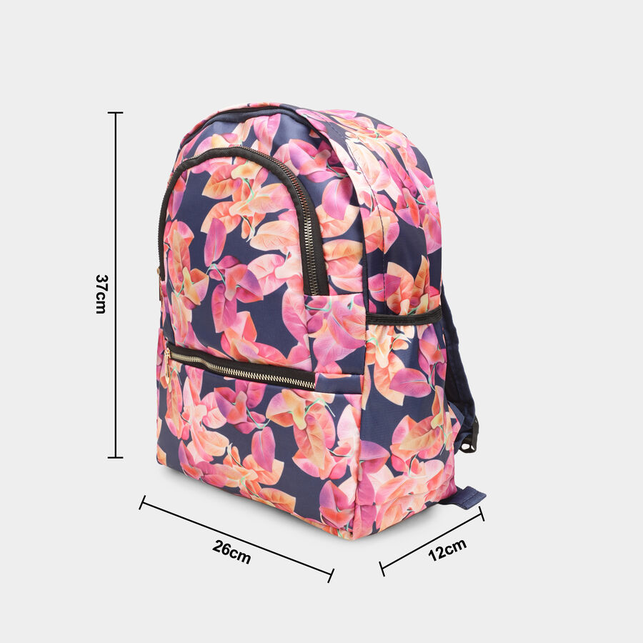 Women's Blue Polyurethane Backpack, , large image number null