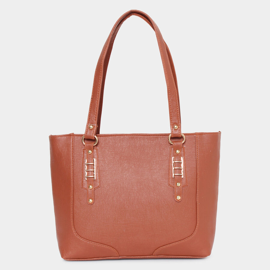 Women's Polyurethane Tote Bag, Embellished, Medium Size, , large image number null