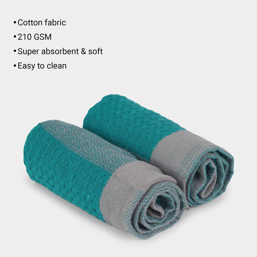 Cotton Hand Towel, Set of 2, 210 GSM, 40 X 60 cm, , large image number null