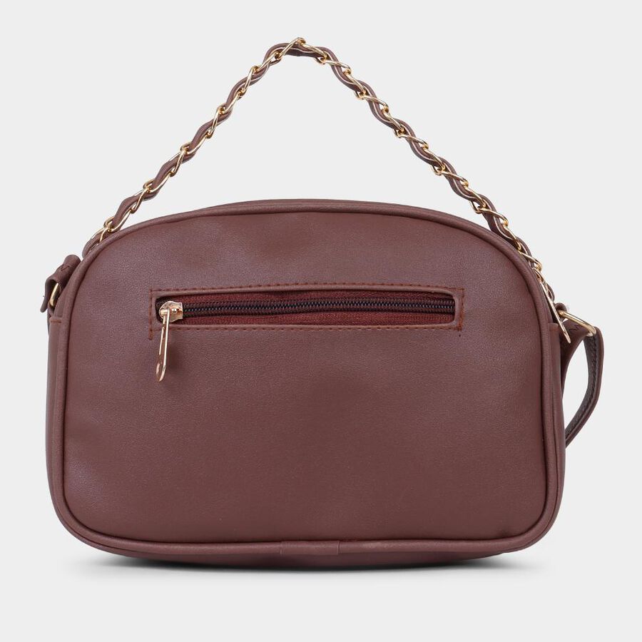 Women's Brown Polyurethane Handbag, , large image number null