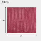 Maroon Microfiber Double Bedsheet with Pillow Cover, , small