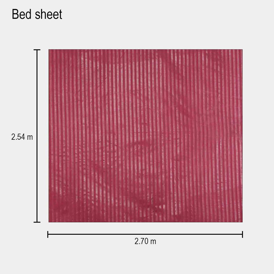 Maroon Microfiber Double Bedsheet with Pillow Cover, , large
