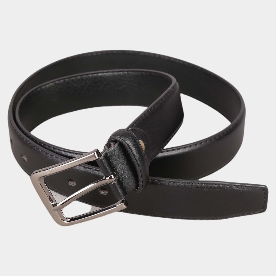 Men's Black Polyurethane Formal Belt, , large