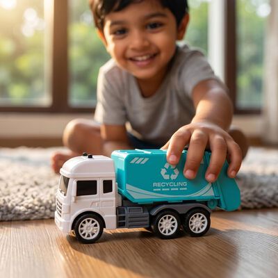 Kid's Blue-White Plastic Car