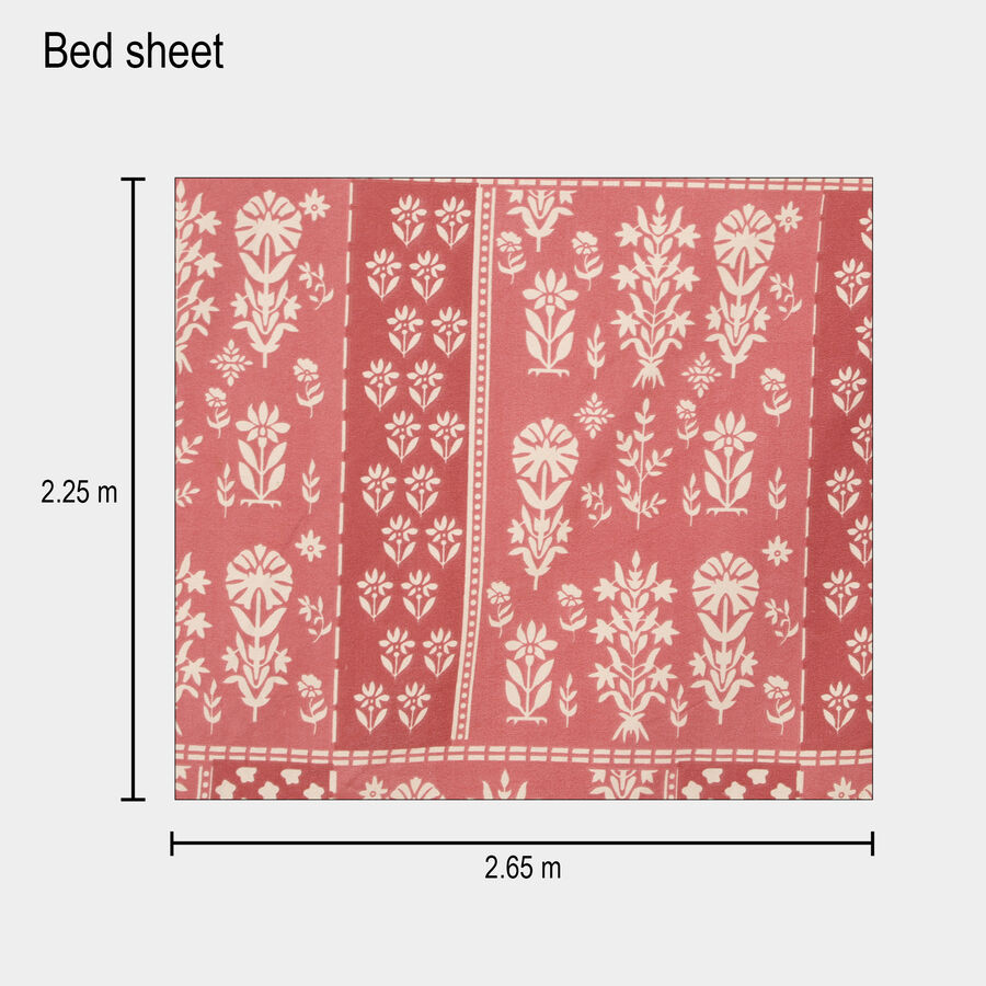 120 GSM Red Polyester Double Bedsheet, , large image number null
