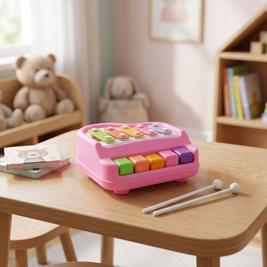 Kid's 2-in-1 Piano Xylophone Musical Toy, , large