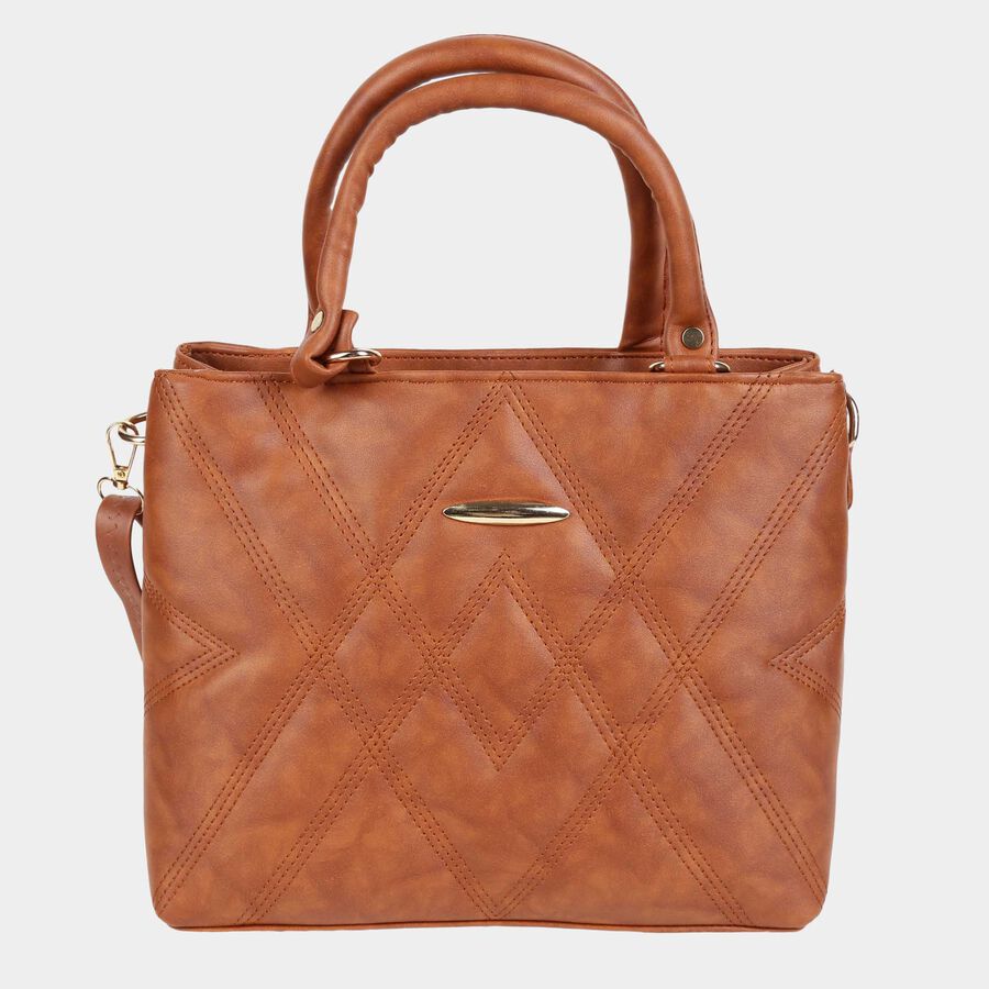 Tan Polyurethane Baguette Bag, , large image number null