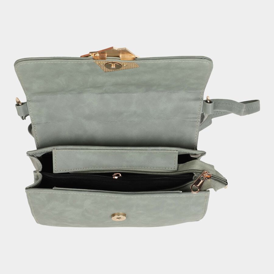 Women's Polyurethane Envelope/Zipper Sling Bag, , large image number null