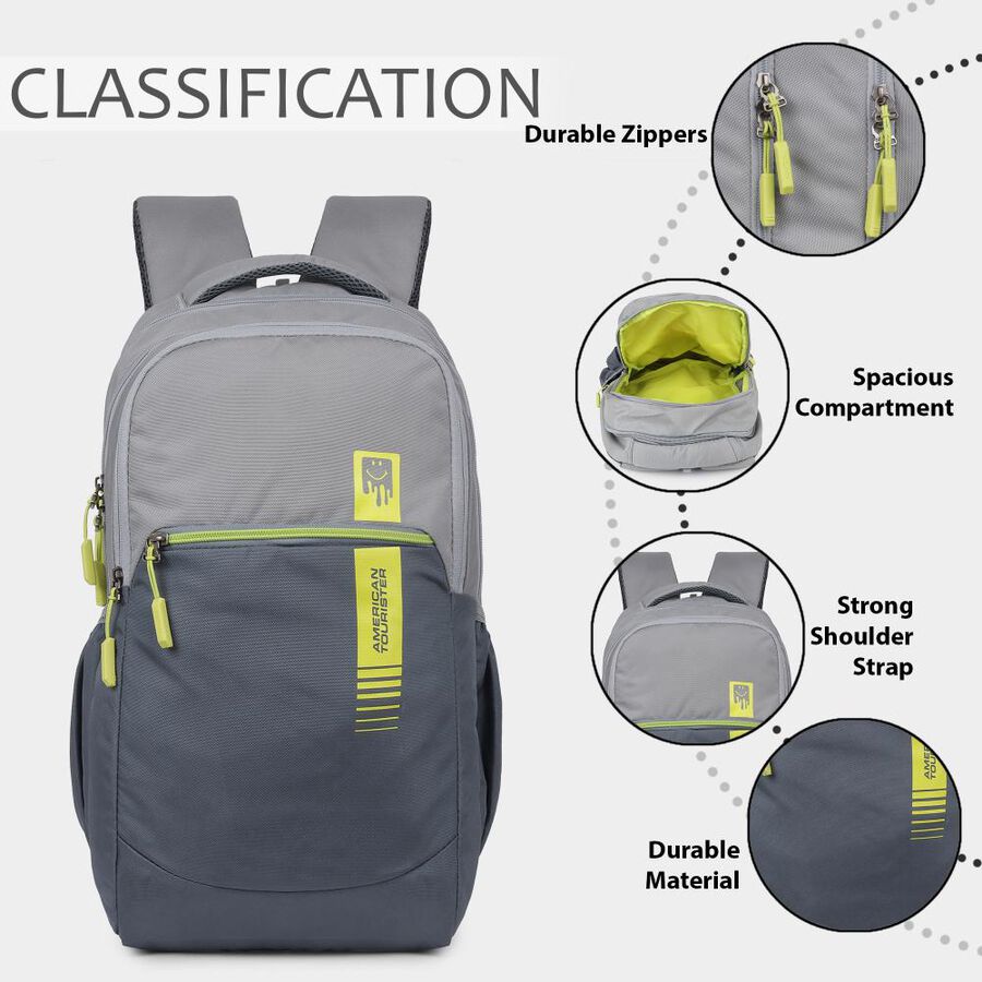 Light Grey Polyester Back Pack, , large image number null