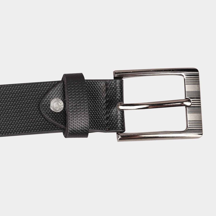 Men's Black Leather Casual Belt, , large image number null