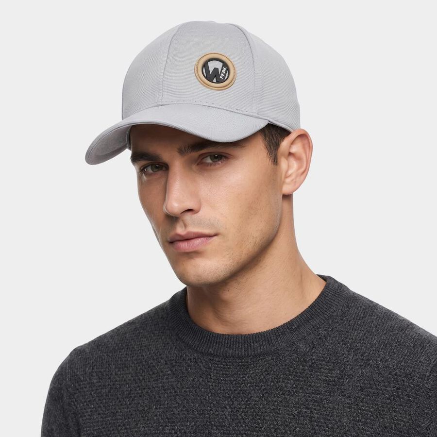 Men's Grey Fabric Cap, , large