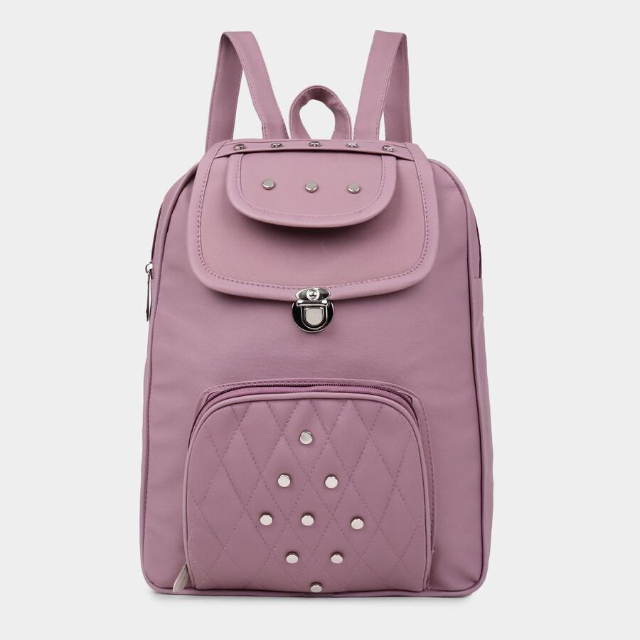 Women's Purple Polyurethane Backpack, , large image number null