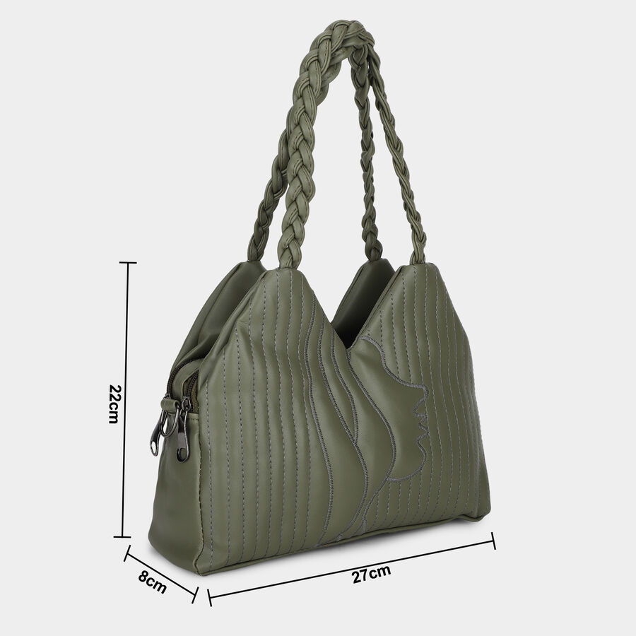 Women's Olive PU Hand Bag , , large