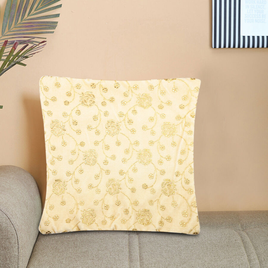 Embroidered Microfiber Cushion Cover, , large image number null