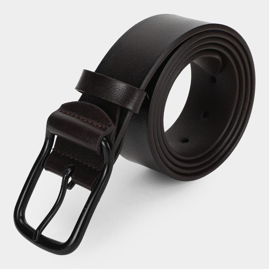 Men's Brown PU Belt, , large