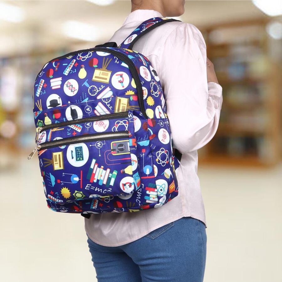 Kid's Blue Polyester Backpack, , large image number null