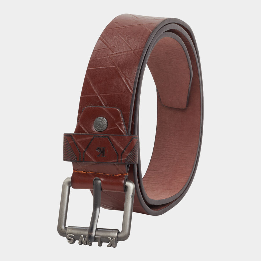 Men's Polyurethane Casual Belt, Size 40, Textured, , large image number null