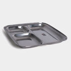 Stainless Steel Partition Square Plate (Thali), , small image number null
