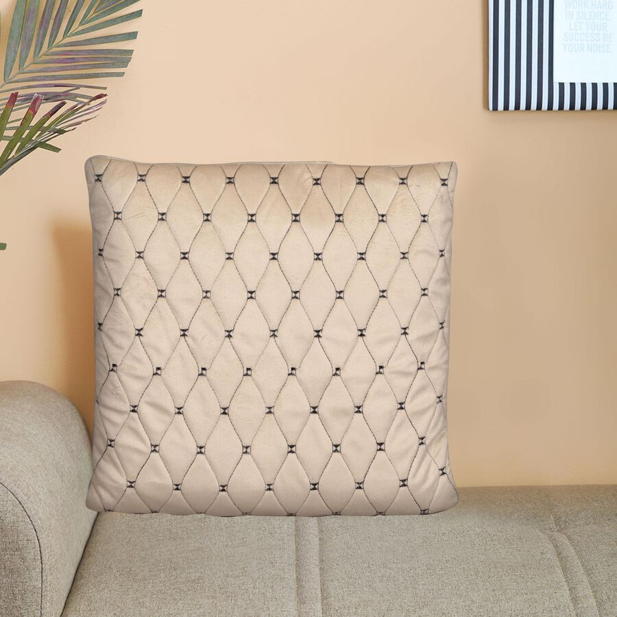 Beige Velvet Cushion Cover, , large image number null