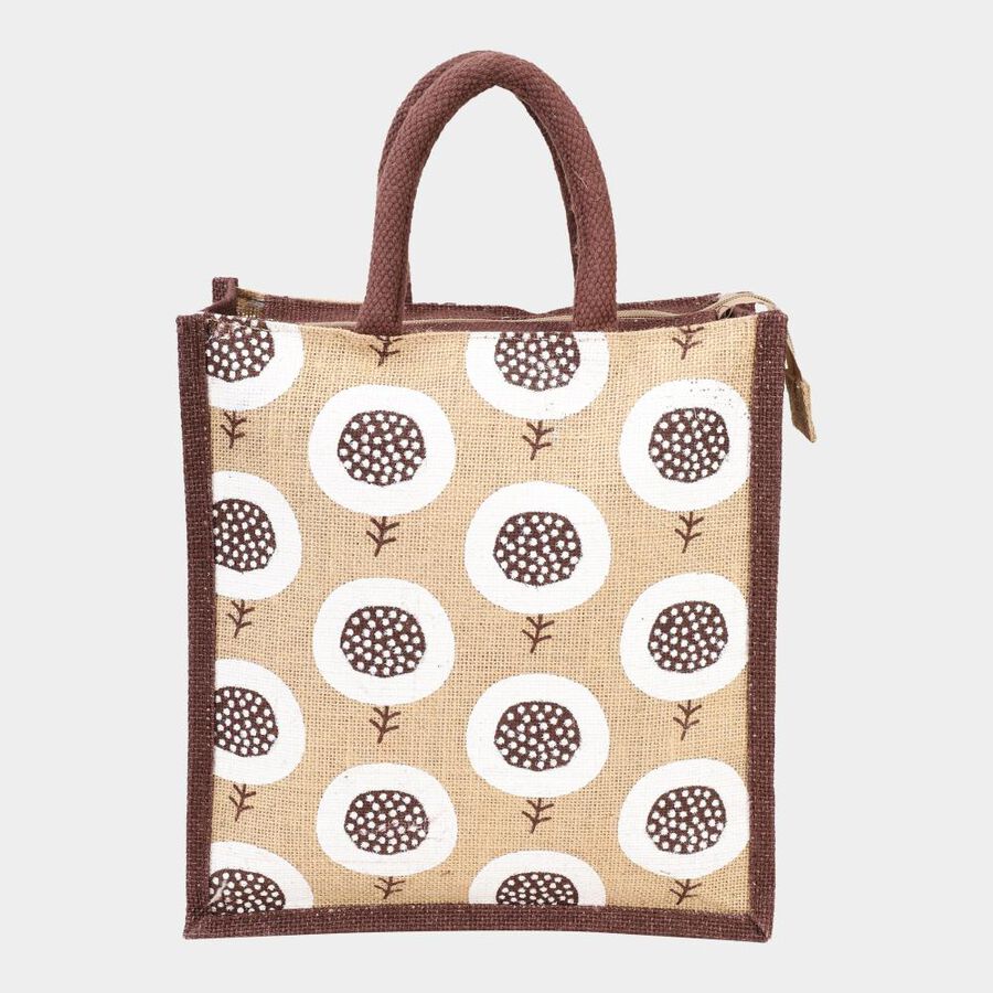 Brown JuteLunch Bag, , large