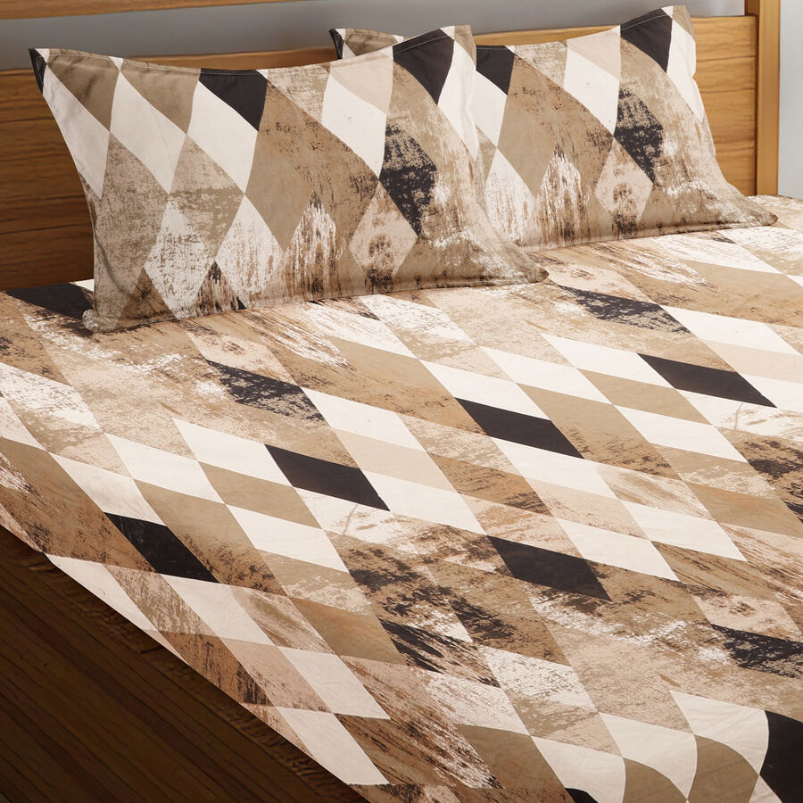 120 GSM Brown Microfiber Double Bedsheet, , large image number null
