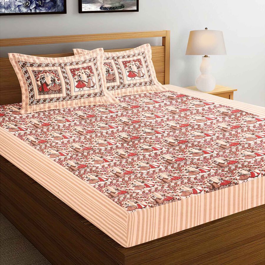 King Size Cotton Bedcover With Pillow Cover, , large image number null