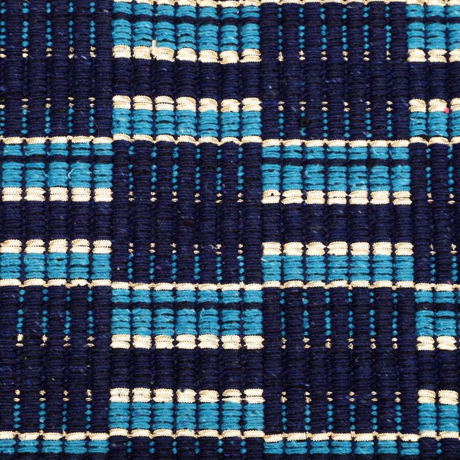 Blue Polyester Cotton Door Mat, , large