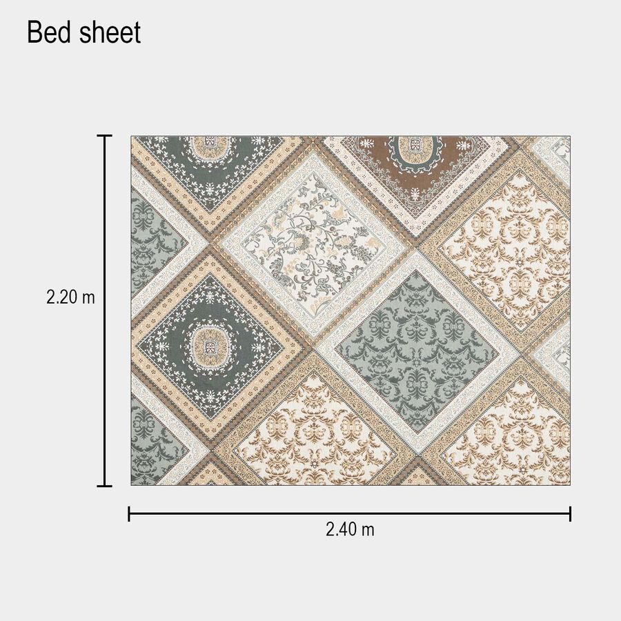 Light Grey Cotton Double Bedsheet With Pillow Cover, , large image number null