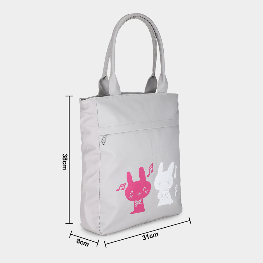 Grey Fabric-Polyester Shopping Bag, , large