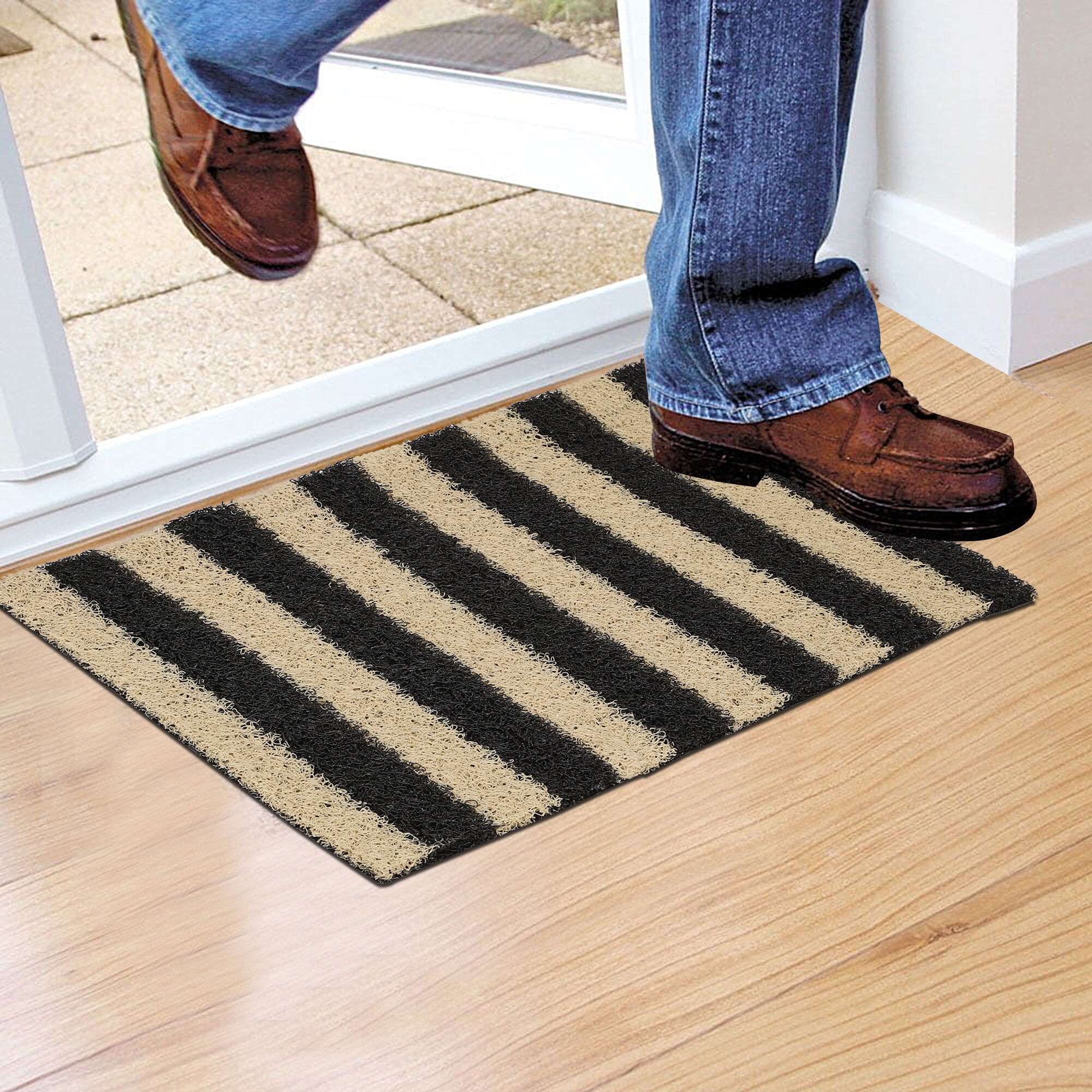 Home Beautiful                         Anti-Skid Beige Polypropylene Door Mat