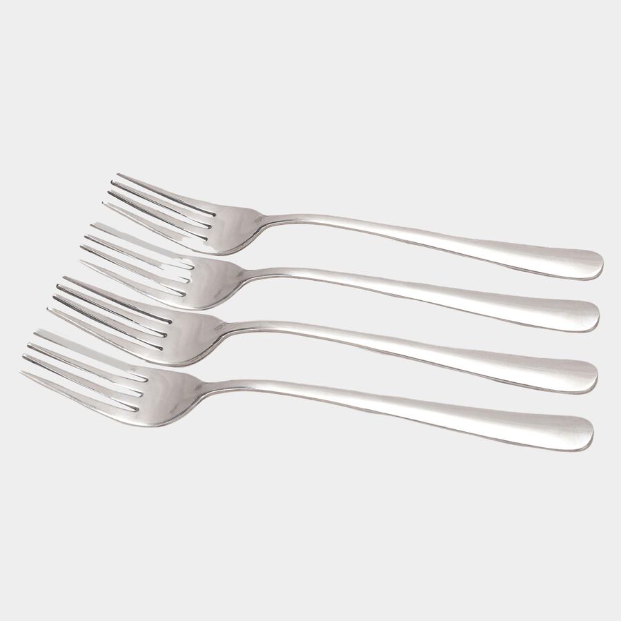 Set of 4 Stainless Steel Dessert Forks, , large image number null