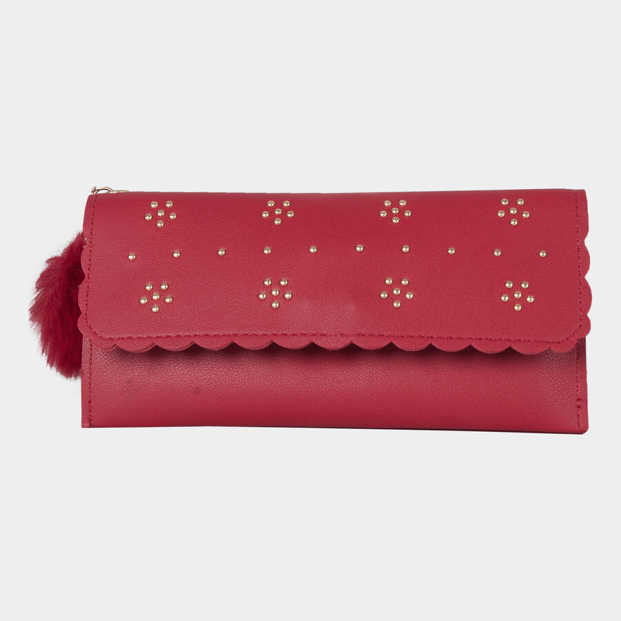 Women's Red Polyurethane Hand Pouch, , large image number null