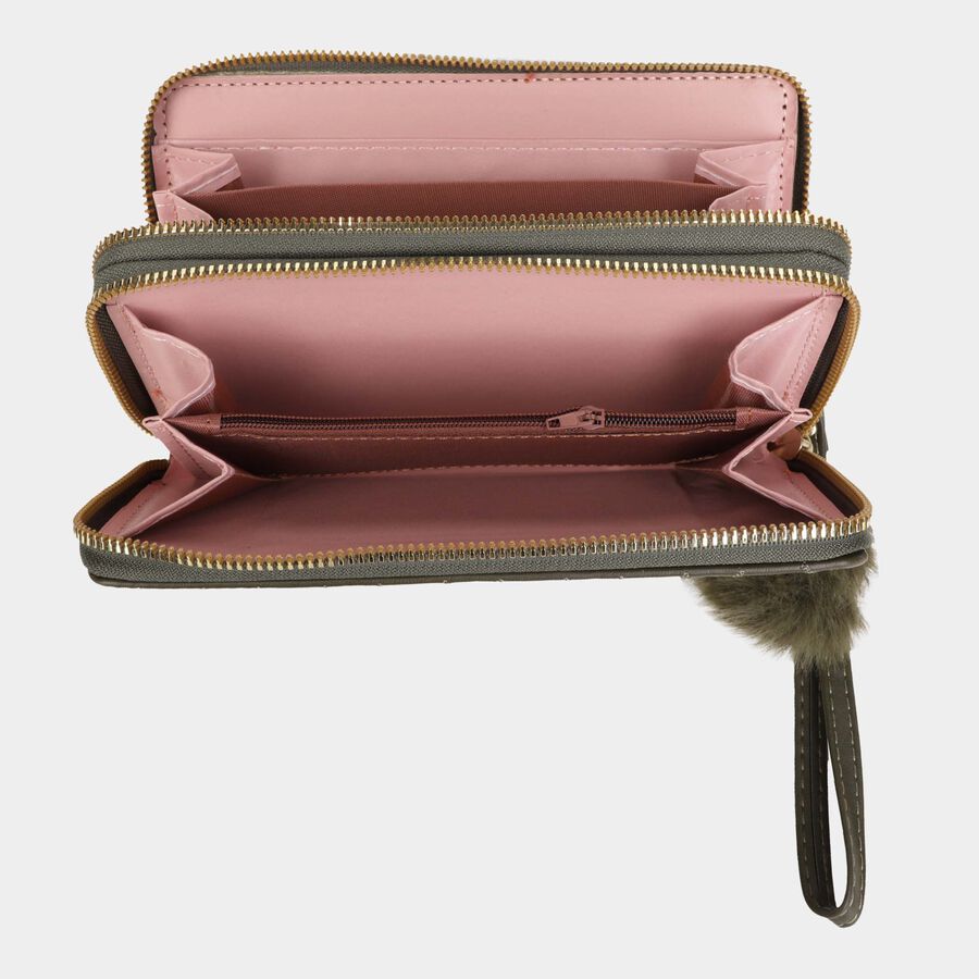 Women's Polyurethane Zipper Clutch Bag, , large image number null